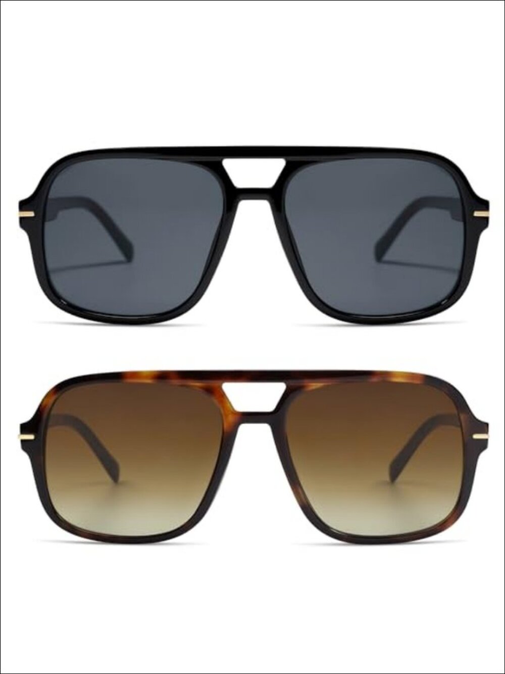 Square Aviator Sunglasses HD TAC Lens 99% UV Protection Unisex Adult